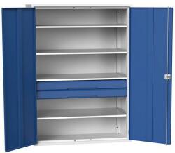 bott Fiókos műhelyszekrény Bott Verso, 200 x 130 x 55 cm, 4 polc, 2 fiók, szürke-kék