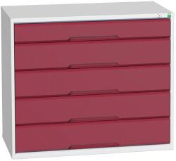 bott Műhely fiókos szekrény Bott Verso, 90 x 105 x 55 cm, 5 fiókos, szürke-piros