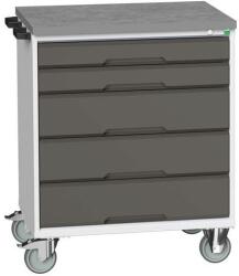 bott Verso mobil íróasztal fiókokkal, 98 x 80 x 60 cm, 5 fiókos, linóleum, szürke-antracit