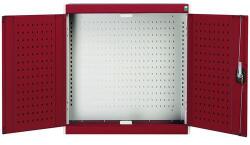 bott Cubio akasztós szekrény, perforált hátlap, 100 x 105 x 32, 5 cm, szürke-piros