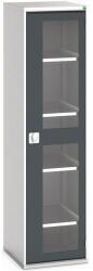 bott Műhelyszekrény átlátszó ajtókkal Bott Verso, 200 x 52, 5 x 55 cm, 4 polcos, szürke-antracit