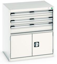 bott Műhely fiókos szekrény Bott Cubio 200, 90 x 80 x 65 cm, 3 fiók, 1 szekrény, szürke-szürke