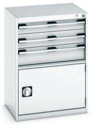 bott Műhely fiókos szekrény Bott Cubio, 90 x 65 x 52, 5 cm, 3 fiók, 1 szekrény, szürke-szürke