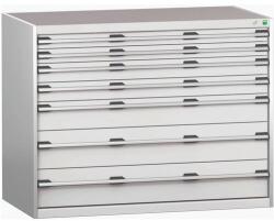 bott Műhely fiókos szekrény Bott Cubio 200, 100 x 130 x 75 cm, 7 fiókos, szürke-szürke