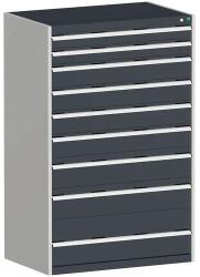 bott Műhely fiókos szekrény Bott Cubio, 160 x 105 x 65 cm, 9 fiókos, szürke-antracit