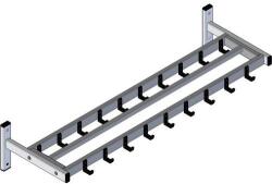 V-Part HIQ fali fogas, 19 akasztóval, fekete/szürke, alumínium