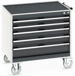 bott Cubio mobil fiókos szekrény, 78, 5 x 80 x 65 cm, 5 fiókos, matt, szürke-antracit