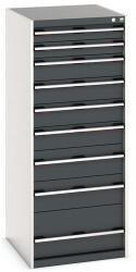 bott Műhely fiókos szekrény Bott Cubio, 160 x 65 x 75 cm, 9 fiókos, szürke-antracit