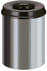 V-Part Tűzálló papírszemetes, rozsdamentes acél/fekete, 15 l