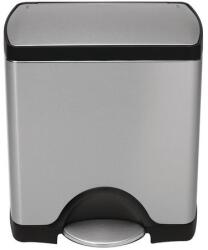 simplehuman Pedálos szemetes, rozsdamentes acél, szögletes, 50 l