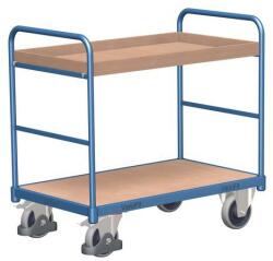 Variofit Polcos kocsi, 250 kg-ig, 2 polc, 1 emelt élű, 99 x 126 x 80 cm, kék