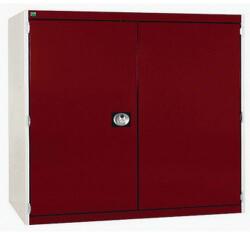 bott Műhelyszekrény Bott Cubio 160, 120 x 130 x 65 cm, perforált ajtó, szürke-piros