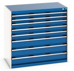 bott Műhely fiókos szekrény Bott Cubio 200, 100 x 105 x 65 cm, 8 fiókos, szürke-kék