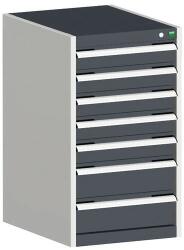 bott Műhely fiókos szekrény Bott Cubio, 90 x 52, 5 x 52, 5 cm, 7 fiókos, szürke-antracit