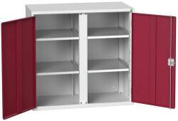 bott Verso fém karbantartó szekrény, 100 x 105 x 55 cm, 4 polcos, szürke-piros