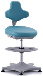 Bimossa Labster 9101 műhelyszék lábtartóval, siklóval, műbőr, zöld/szürke
