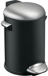 EKO Belle Delux pedálos szemetes, 3 l, fekete/matt rozsdamentes acél