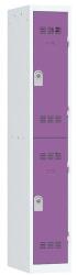 Vinco hegesztett öltözőszekrény, 1 oszlopban 2 rekesszel, 300 mm, hengerzárral, szürke/lila