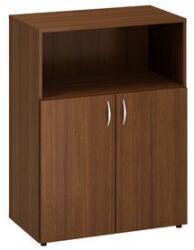 Alfa Office Alfa 500 közepes, széles szekrény, 106, 3 x 80 x 47 cm, nyitott ajtóval, dió mintázat