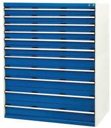 bott Műhely fiókos szekrény Bott Cubio, 160 x 130 x 75 cm, 11 fiókos, szürke-kék