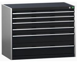 bott Műhely fiókos szekrény Bott Cubio 200, 80 x 105 x 65 cm, 6 fiókos, szürke-antracit