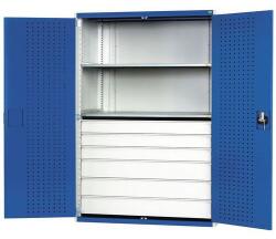 bott Fiókos műhelyszekrény Bott Cubio 160, 200 x 130 x 65 cm, 2 polc, 6 fiók, szürke-kék