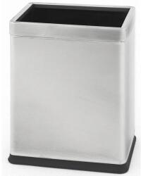 V-Part Dupla falú szögletes szemetes, 10 l, matt rozsdamentes acél