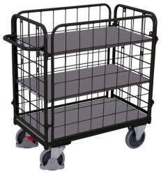 Cordes 4 hálós falú polcos kocsi, 3 polccal, 500 kg-ig, 119 x 74 x 122 cm, szürke