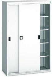 bott Műhelyszekrény tolóajtókkal, 200 x 130 x 55 cm, 4 polccal, szürke-szürke