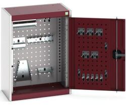 bott Cubio akasztós szekrény szerszámtartókkal és perforált panelekkel, 70 x 52, 5 x 32, 5 cm, 20 tartó, szürke-piros