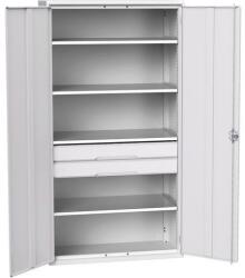 bott Fiókos műhelyszekrény Bott Verso, 200 x 105 x 55 cm, 4 polc, 2 fiók, szürke-szürke