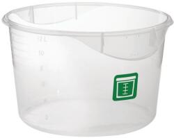 Rubbermaid Kör alakú tárolódoboz, 11, 4 l, gyümölcsökhöz és salátákhoz, átlátszó, zöld