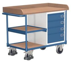 Cordes Műhelykocsi polccal és 4 fiókkal, 95, 5 x 122 x 64 cm, kék