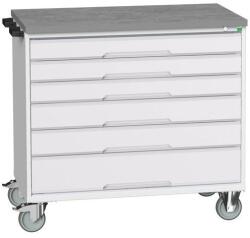 bott Verso mobil íróasztal fiókokkal, 98 x 105 x 60 cm, 6 fiókos, linóleum, szürke-szürke