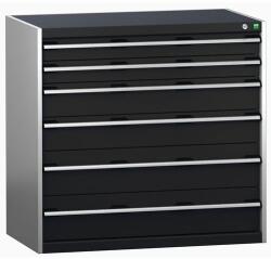 bott Műhely fiókos szekrény Bott Cubio 200, 100 x 105 x 65 cm, 6 fiókos, szürke-antracit