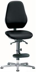 Bimossa Munkahelyi antisztatikus ESD szék Bimos Basic 9159E siklóval, lábtartóval, műbőr, magas háttámla, fekete