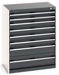 bott Műhely fiókos szekrény Bott Cubio, 100 x 80 x 52, 5 cm, 8 fiókos, szürke-antracit