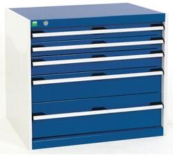 bott Műhely fiókos szekrény Bott Cubio, 70 x 80 x 65 cm, 5 fiókos, szürke-kék