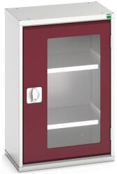 bott Műhelyszekrény átlátszó ajtókkal Bott Verso, 80 x 52, 5 x 35 cm, 2 polccal, szürke-piros
