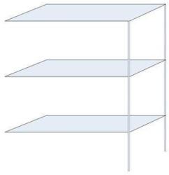 Schulte Design Andras fém polcállvány, hozzáépíthető, 200 x 150 x 60 cm, 1 200 kg, 3 polccal, horganyzott