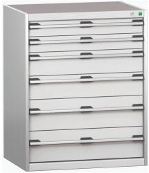 bott Műhely fiókos szekrény Bott Cubio 200, 100 x 80 x 65 cm, 6 fiókos, szürke-szürke