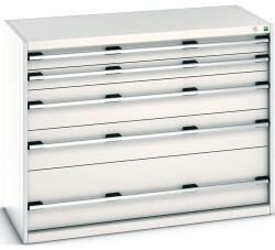 bott Műhely fiókos szekrény Bott Cubio 200, 100 x 130 x 65 cm, 5 fiókos, szürke-szürke