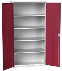 bott Műhelyszekrény polcokkal Bott Verso, 200 x 105 x 55 cm, 4 polcos, szürke-piros