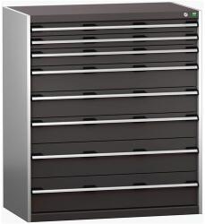 bott Műhely fiókos szekrény Bott Cubio 200, 120 x 105 x 65 cm, 8 fiókos, szürke-antracit