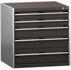 bott Műhely fiókos szekrény Bott Cubio 200, 80 x 80 x 75 cm, 5 fiókos, szürke-antracit