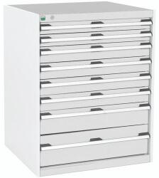 bott Műhely fiókos szekrény Bott Cubio, 100 x 80 x 75 cm, 8 fiókos, szürke-szürke