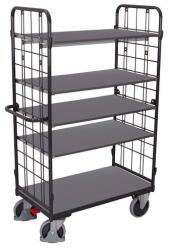 Cordes Hálós oldalakkal ellátott polcos kocsi, 5 polccal, 400 kg-ig, 103, 5 x 52 x 178 cm, szürke