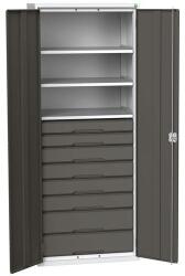 bott Műhelyszekrény fiókokkal Bott Verso, 200 x 80 x 55 cm, 3 polc, 8 fiók, szürke-antracit