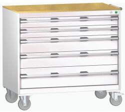 bott Cubio mobil fiókos szekrény, 99 x 105 x 65 cm, 5 fiókos, multiplex, szürke-szürke