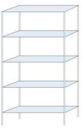 Schulte Design Ogmios fém polcállvány, alapkivitel, 200 x 100 x 30 cm, 1300 kg, 5 polc, 150 kg/polc, horganyzott